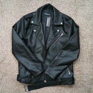 Pleather biker jacket szM